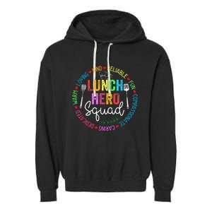 Lunch Hero Squad Funny Lunch Lady School Cafeteria Worker Garment-Dyed Fleece Hoodie