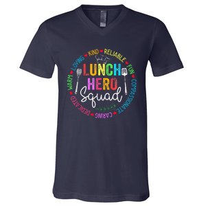 Lunch Hero Squad Funny Lunch Lady School Cafeteria Worker V-Neck T-Shirt