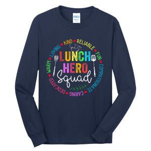 Lunch Hero Squad Funny Lunch Lady School Cafeteria Worker Tall Long Sleeve T-Shirt