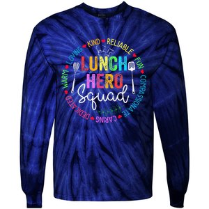 Lunch Hero Squad Funny Lunch Lady School Cafeteria Worker Tie-Dye Long Sleeve Shirt