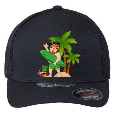 Leprechaun Hawaiian Surfing St Patricks Day Hawaii Gift Flexfit Unipanel Trucker Cap