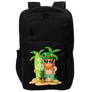 Leprechaun Hawaiian Surfing St Patricks Day Hawaii Gift Impact Tech Backpack