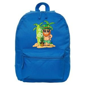 Leprechaun Hawaiian Surfing St Patricks Day Hawaii Gift 16 in Basic Backpack