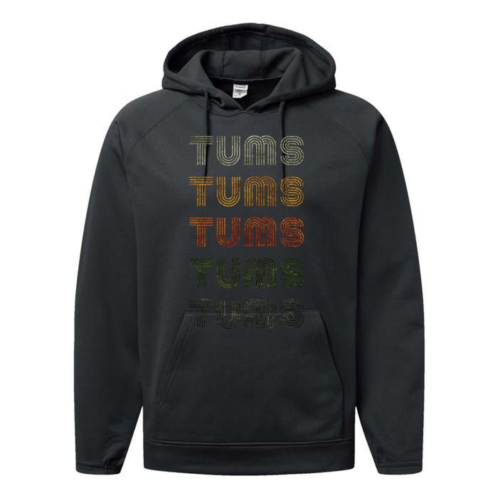 Love Heart Tums Grunge Vintage Style Black Tums Performance Fleece Hoodie