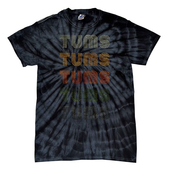 Love Heart Tums Grunge Vintage Style Black Tums Tie-Dye T-Shirt