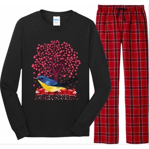 Love Heart Tree Eastern Bluebird Valentine's Day Gift Long Sleeve Pajama Set