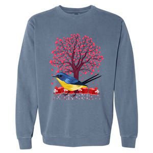 Love Heart Tree Eastern Bluebird Valentine's Day Gift Garment-Dyed Sweatshirt