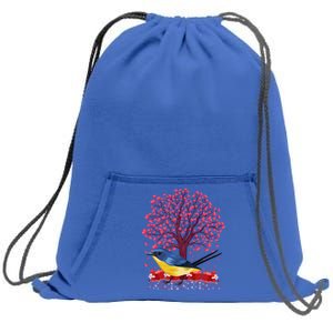 Love Heart Tree Eastern Bluebird Valentine's Day Gift Sweatshirt Cinch Pack Bag