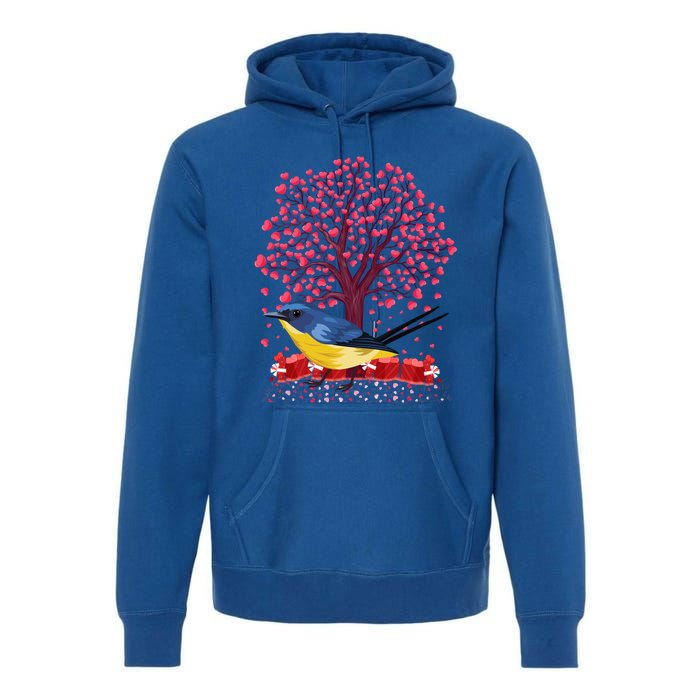 Love Heart Tree Eastern Bluebird Valentine's Day Gift Premium Hoodie