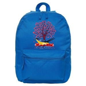 Love Heart Tree Eastern Bluebird Valentine's Day Gift 16 in Basic Backpack