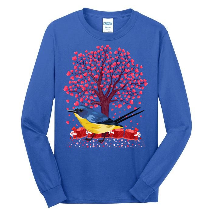 Love Heart Tree Eastern Bluebird Valentine's Day Gift Tall Long Sleeve T-Shirt