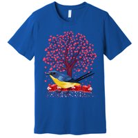 Love Heart Tree Eastern Bluebird Valentine's Day Gift Premium T-Shirt