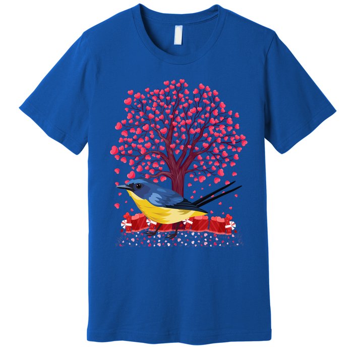 Love Heart Tree Eastern Bluebird Valentine's Day Gift Premium T-Shirt