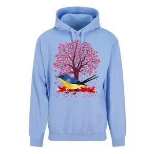 Love Heart Tree Eastern Bluebird Valentine's Day Gift Unisex Surf Hoodie