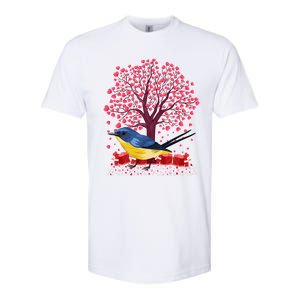 Love Heart Tree Eastern Bluebird Valentine's Day Gift Softstyle CVC T-Shirt