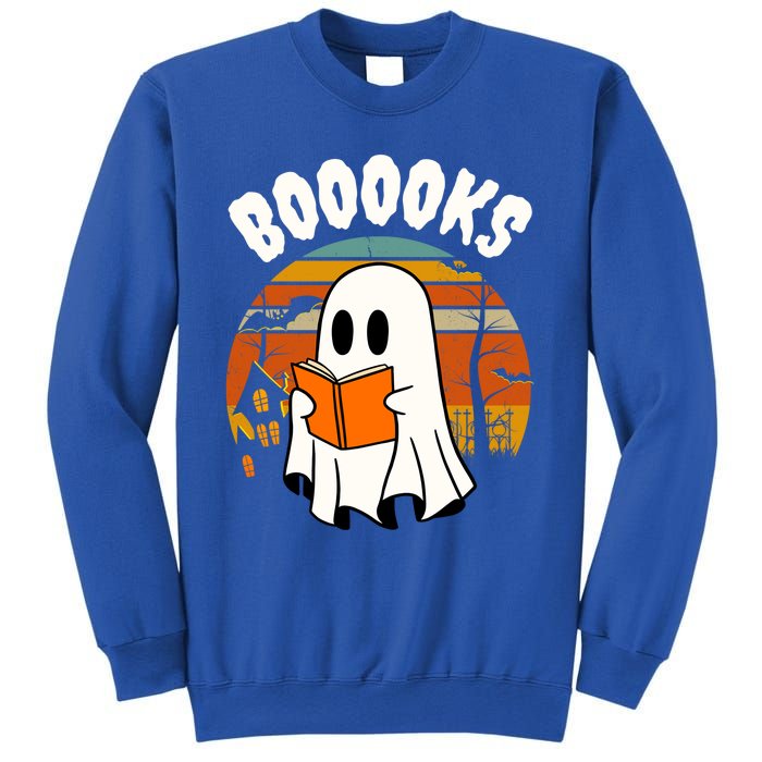 Lazy Halloween Teacher Library Booooks Ghost Reading Books Gift Sweatshirt