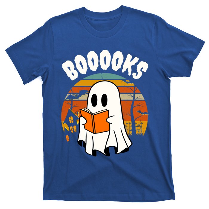 Lazy Halloween Teacher Library Booooks Ghost Reading Books Gift T-Shirt