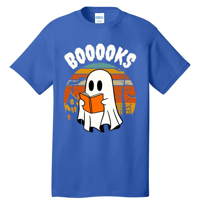 Lazy Halloween Teacher Library Booooks Ghost Reading Books Gift Tall T-Shirt