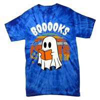 Lazy Halloween Teacher Library Booooks Ghost Reading Books Gift Tie-Dye T-Shirt