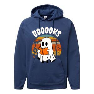 Lazy Halloween Teacher Library Booooks Ghost Reading Books Gift Performance Fleece Hoodie