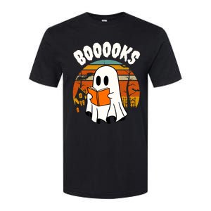 Lazy Halloween Teacher Library Booooks Ghost Reading Books Gift Softstyle CVC T-Shirt