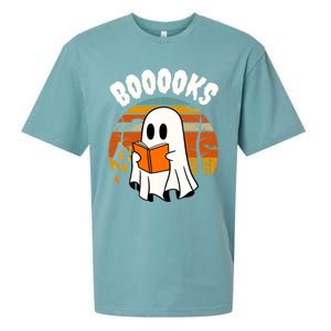 Lazy Halloween Teacher Library Booooks Ghost Reading Books Gift Sueded Cloud Jersey T-Shirt