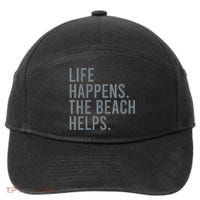 Life Happens The Beach Helps 7-Panel Snapback Hat