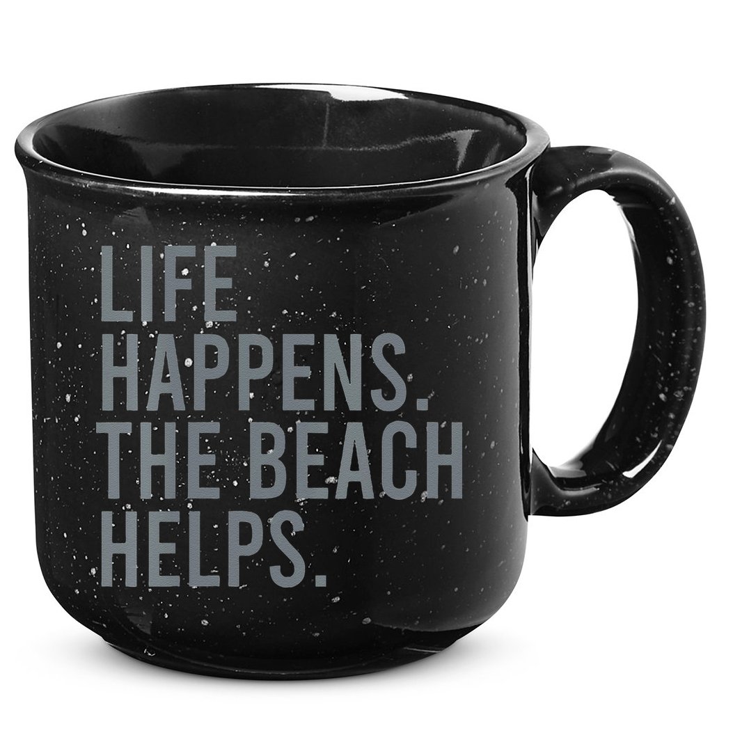 Life Happens The Beach Helps 15oz Campfire Ceramic Mug