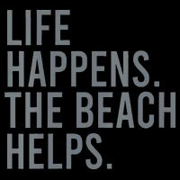Life Happens The Beach Helps Drawstring Bag