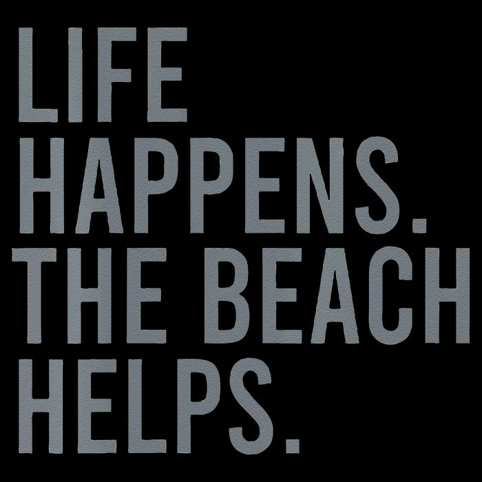 Life Happens The Beach Helps Drawstring Bag