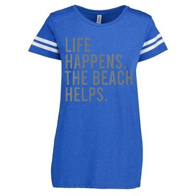 Life Happens The Beach Helps Enza Ladies Jersey Football T-Shirt