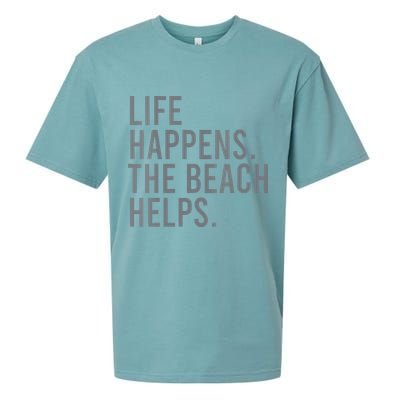 Life Happens The Beach Helps Sueded Cloud Jersey T-Shirt