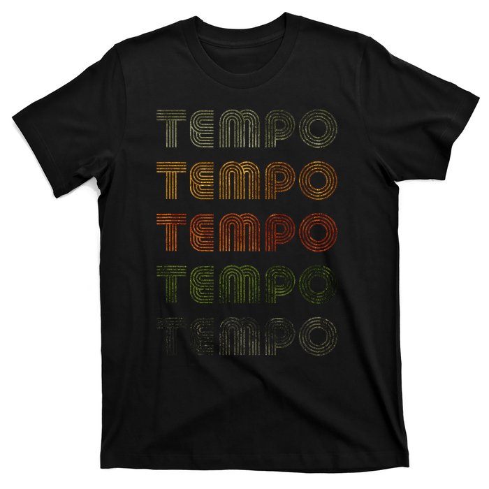 Love Heart Tempo Grunge Vintage Style Black Tempo T-Shirt