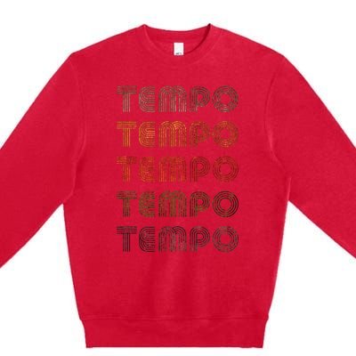 Love Heart Tempo Grunge Vintage Style Black Tempo Premium Crewneck Sweatshirt