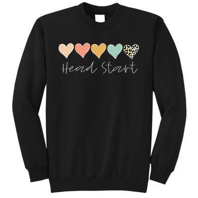 Leopard Hearts Teacher Student Head Start Tall Sweatshirt