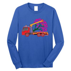 Love Heart Tree On Crane Truck Gift Long Sleeve Shirt