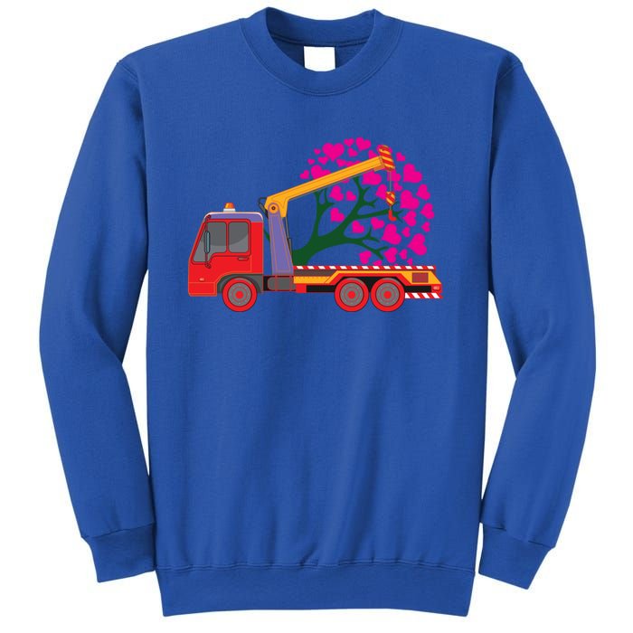 Love Heart Tree On Crane Truck Gift Sweatshirt