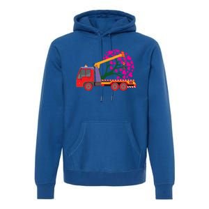 Love Heart Tree On Crane Truck Gift Premium Hoodie