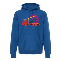 Love Heart Tree On Crane Truck Gift Premium Hoodie