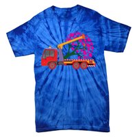 Love Heart Tree On Crane Truck Gift Tie-Dye T-Shirt