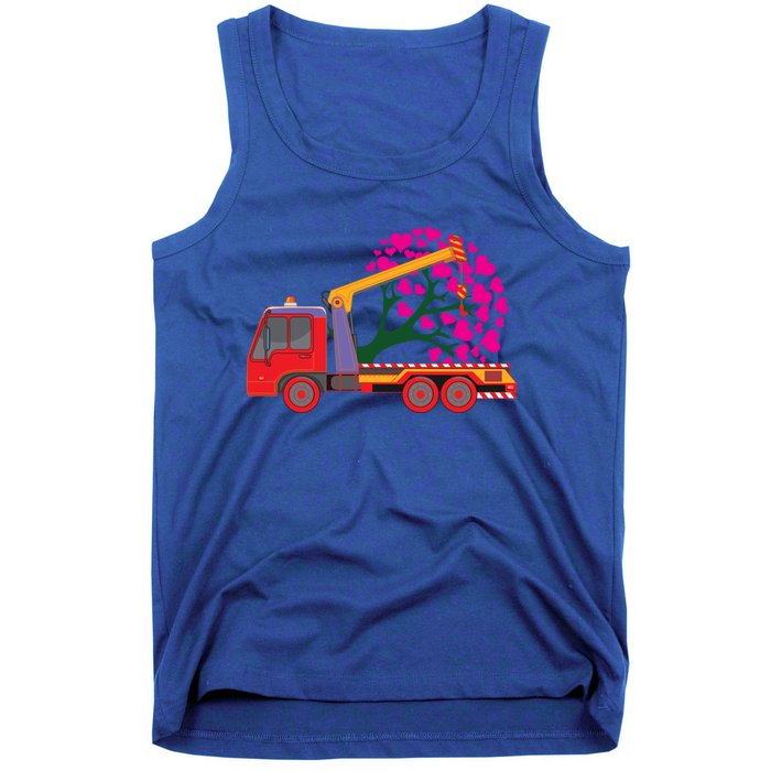 Love Heart Tree On Crane Truck Gift Tank Top