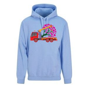 Love Heart Tree On Crane Truck Gift Unisex Surf Hoodie