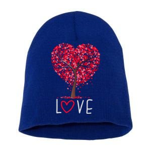 Love Heart Tree Valentines Day Matching Gift Great Gift Short Acrylic Beanie