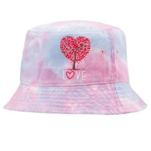 Love Heart Tree Valentines Day Matching Gift Great Gift Tie-Dyed Bucket Hat