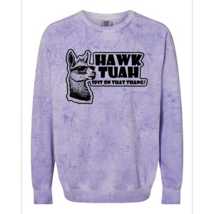 Llama Hawk Tuah 24 Spit On That Thang Colorblast Crewneck Sweatshirt