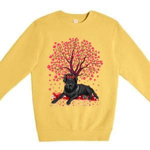 Love Heart Tree Labrador Retriever Dog Valentine's Day Meaningful Gift Premium Crewneck Sweatshirt