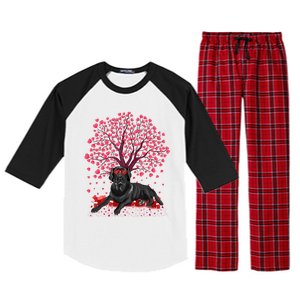 Love Heart Tree Labrador Retriever Dog Valentine's Day Meaningful Gift Raglan Sleeve Pajama Set