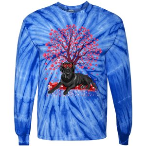 Love Heart Tree Labrador Retriever Dog Valentine's Day Meaningful Gift Tie-Dye Long Sleeve Shirt