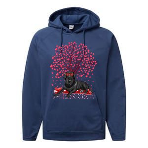 Love Heart Tree Labrador Retriever Dog Valentine's Day Meaningful Gift Performance Fleece Hoodie