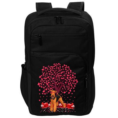 Lover Heart Tree Airedale Terrier Dog ValentineS Day Impact Tech Backpack